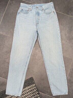 Levi's Striped Light Wash 501 Jeans Women's 30 (Inseam 31)
